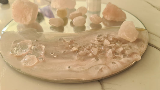 Mirror Candle plate Candle holder trinket dish