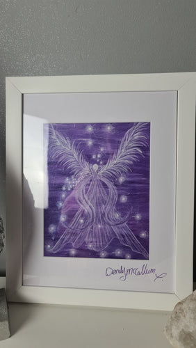 Archangel Zadkiel  - FINE ART PRINT Framed embellished mounted and signed