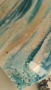 Aqua Serenity Resonance - Mini Geode Art   3/4 in series