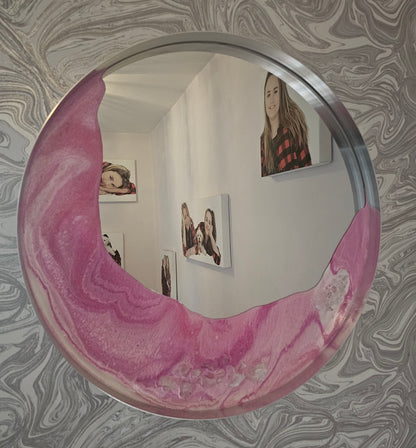 Healing Energy Resin Frequency Art Mirror: Embrace Self-Love, Heal from Loss, and Open Your Heart to True Love