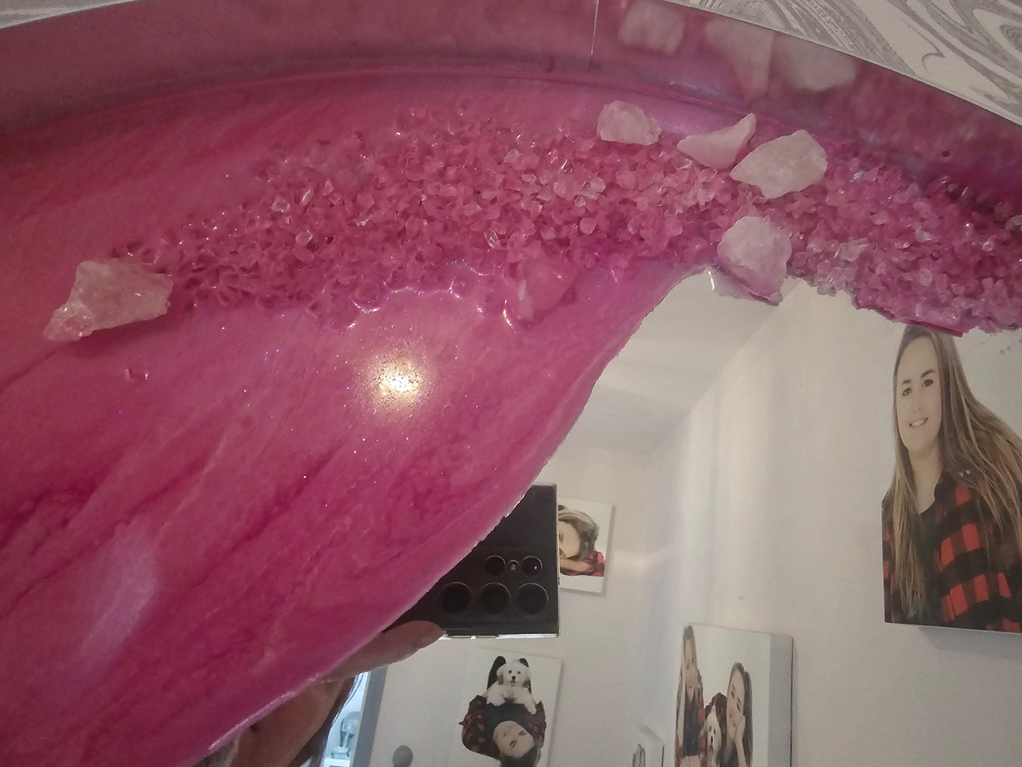 Healing Energy Resin Frequency Art Mirror: Embrace Self-Love, Heal from Loss, and Open Your Heart to True Love