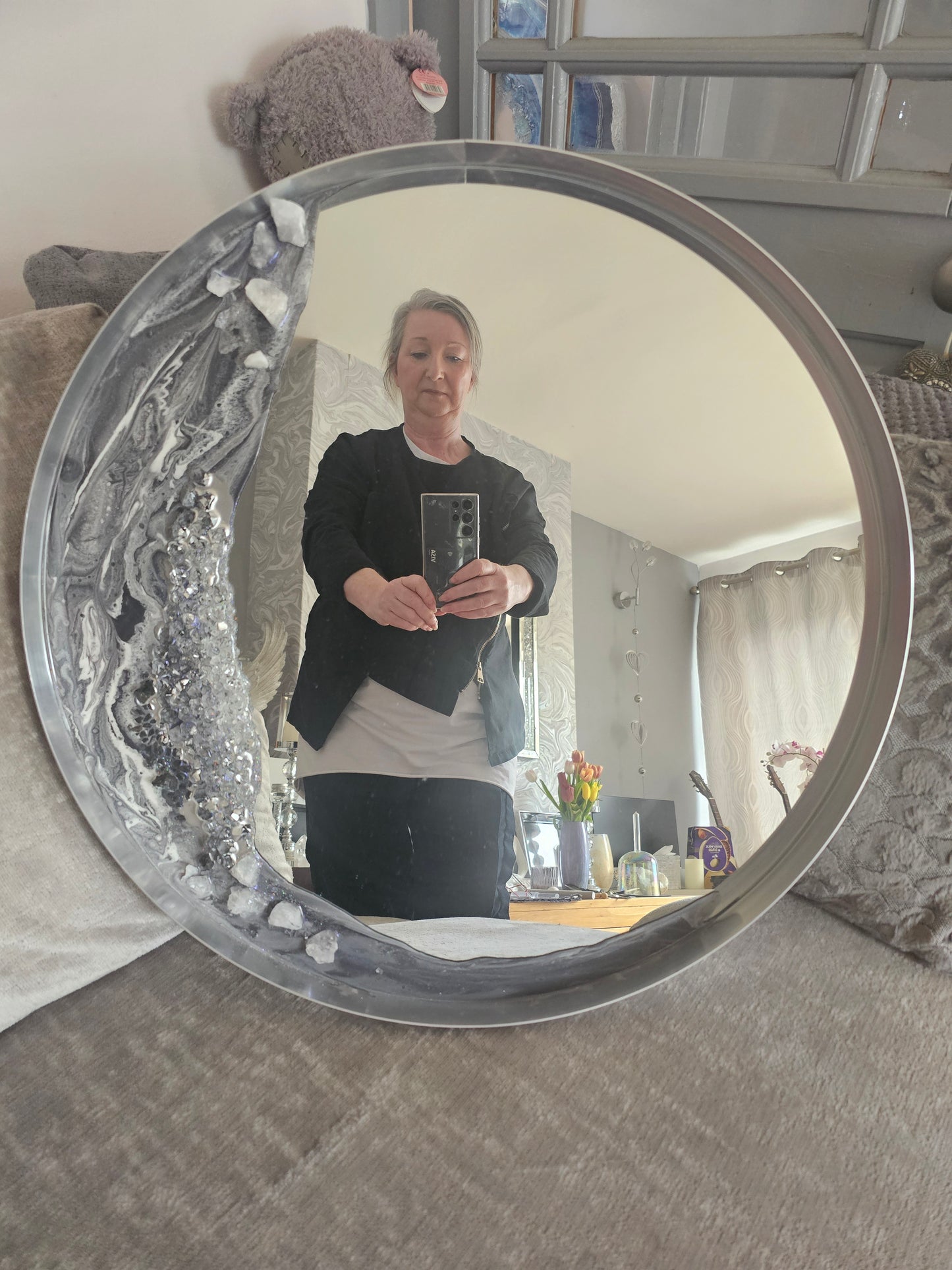 Handcrafted Crystal Frequency Wall Mirrors: Elevate Your Space with Protection and Harmony