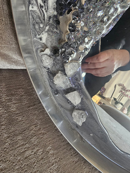 Handcrafted Crystal Frequency Wall Mirrors: Elevate Your Space with Protection and Harmony
