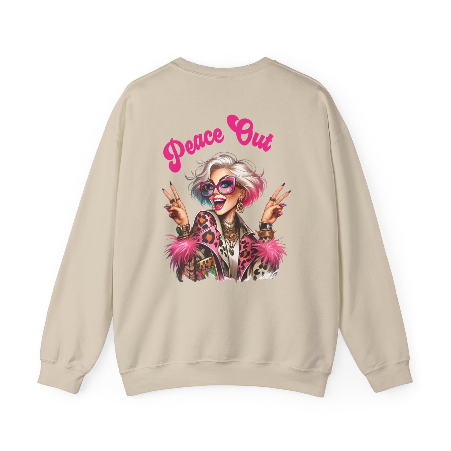 Peace Out – Glam Confidence Woman in Her Prime Sweatshirt