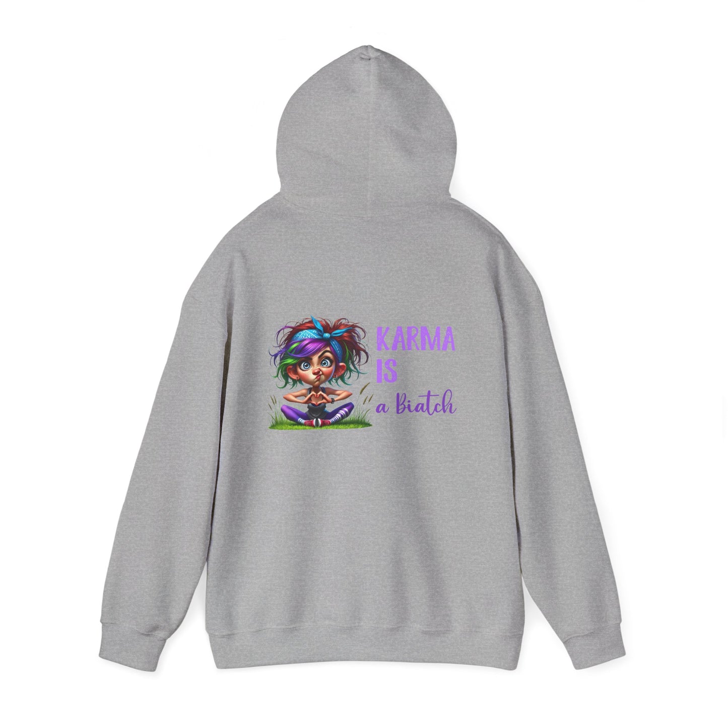 Karma Is a Biatch – Cute but Savage Yoga Girl Hoodie