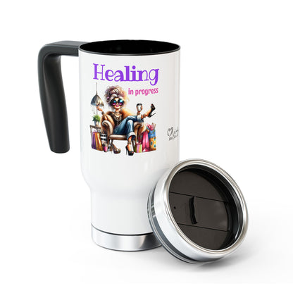 Healing in Progress – Strong Woman Empowerment Stainless Steel Travel Mug (14oz)