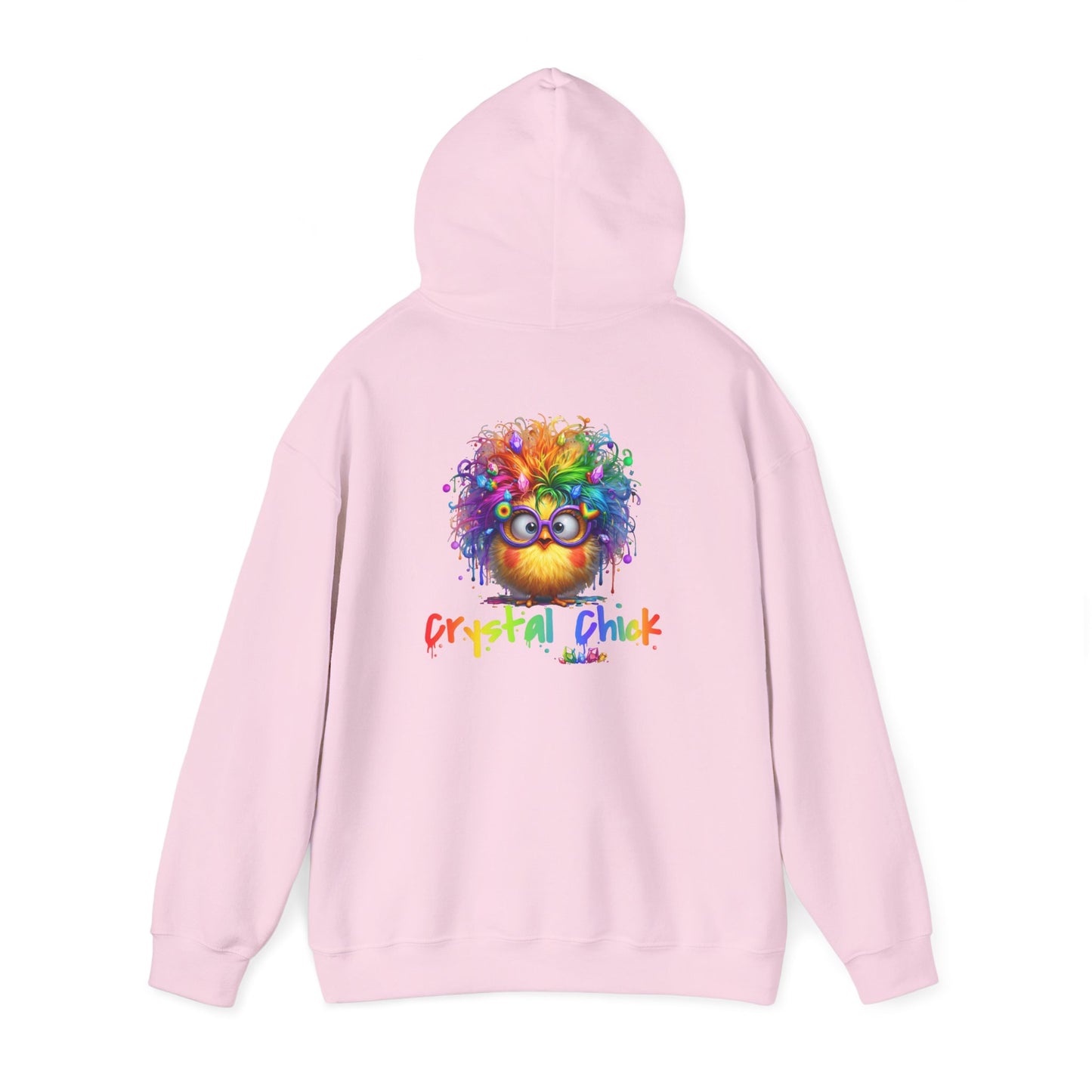 Crystal Chick Hoodie – Cute Rainbow Chick with Crystals | For Crystal Lovers & Spiritual Souls