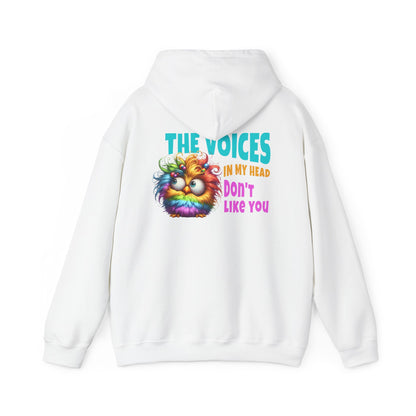 The Voices in My Head Don’t Like You – Funny Rainbow Chick Hoodie