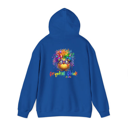 Crystal Chick Hoodie – Cute Rainbow Chick with Crystals | For Crystal Lovers & Spiritual Souls