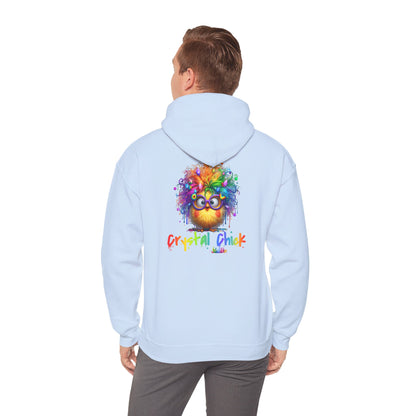 Crystal Chick Hoodie – Cute Rainbow Chick with Crystals | For Crystal Lovers & Spiritual Souls