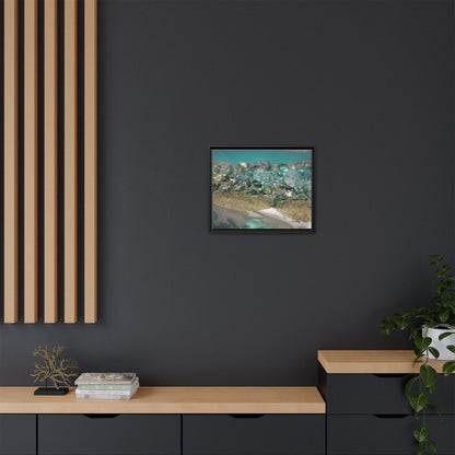 Dioptase Framed Canvas Art - Elegance