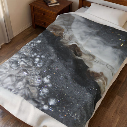 Grey Moonston Opulance - Velveteen Plush Blanket