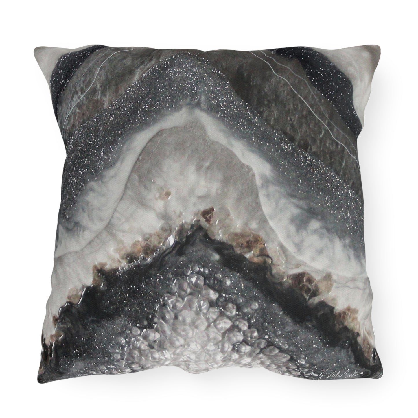 Grey Moonstone Splendour Outdoor Pillow — Patio Cushion