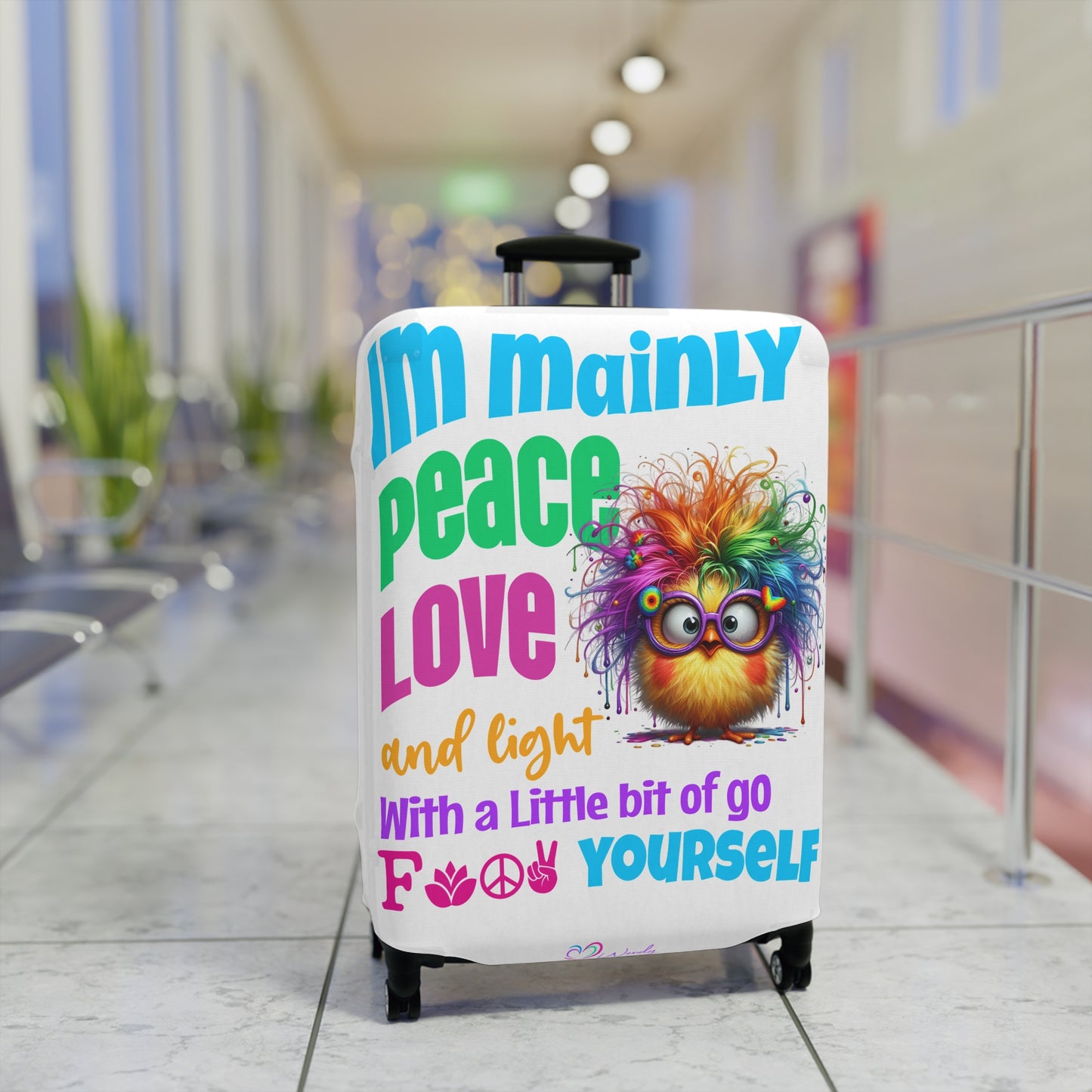 Im mainly peace love & Light - Luggage Cover