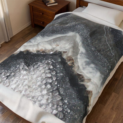 Grey Moonston Splendour - Velveteen Plush Blanket