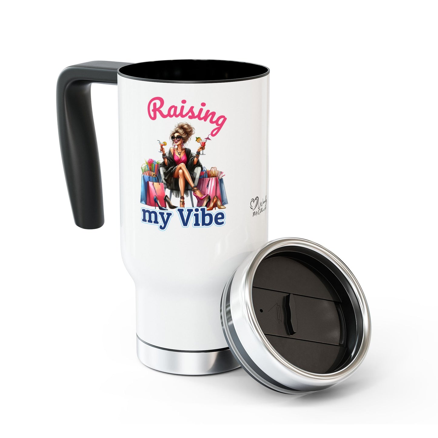 Raising My Vibe – Cool & Sophisticated Lady Stainless Steel Travel Mug (14oz)