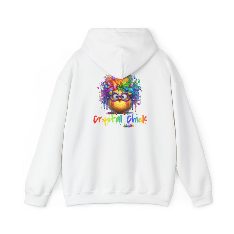 Crystal Chick Hoodie – Cute Rainbow Chick with Crystals | For Crystal Lovers & Spiritual Souls