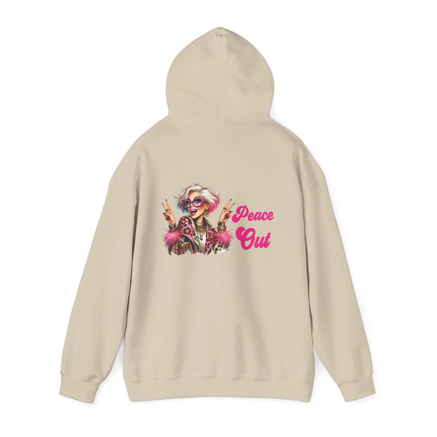 Peace Out – Glam Confidence Woman in Her Prime Hoodie