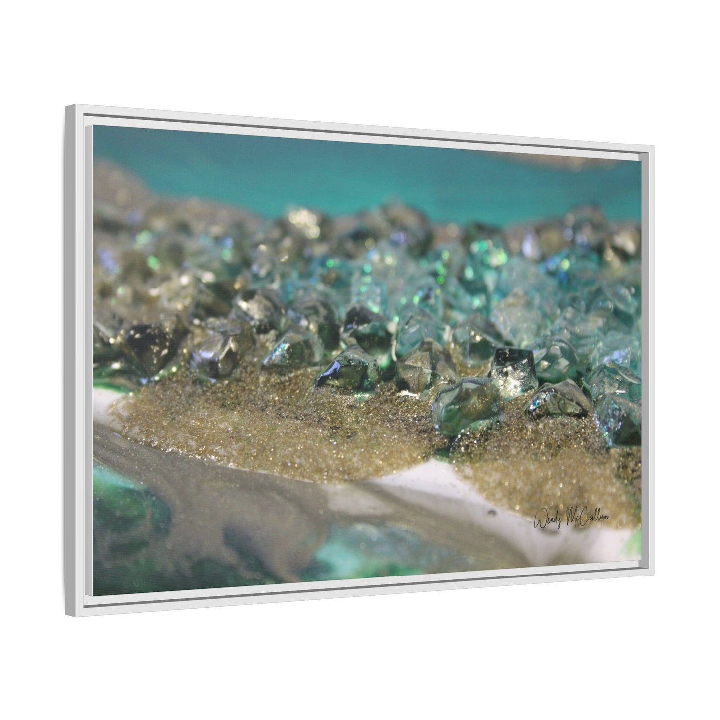 Dioptase Framed Canvas Art - Elegance