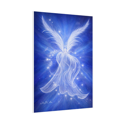 Archangel Michael Protection Giclée Print – Vibrant Blue Angel Frequency Art
