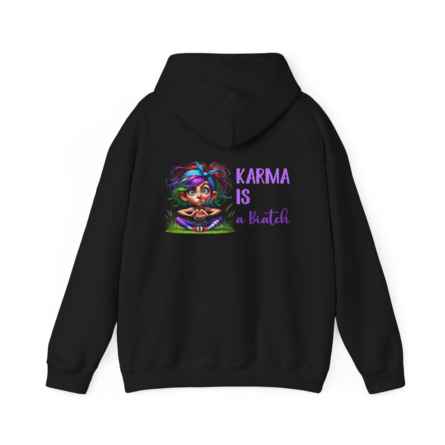 Karma Is a Biatch – Cute but Savage Yoga Girl Hoodie
