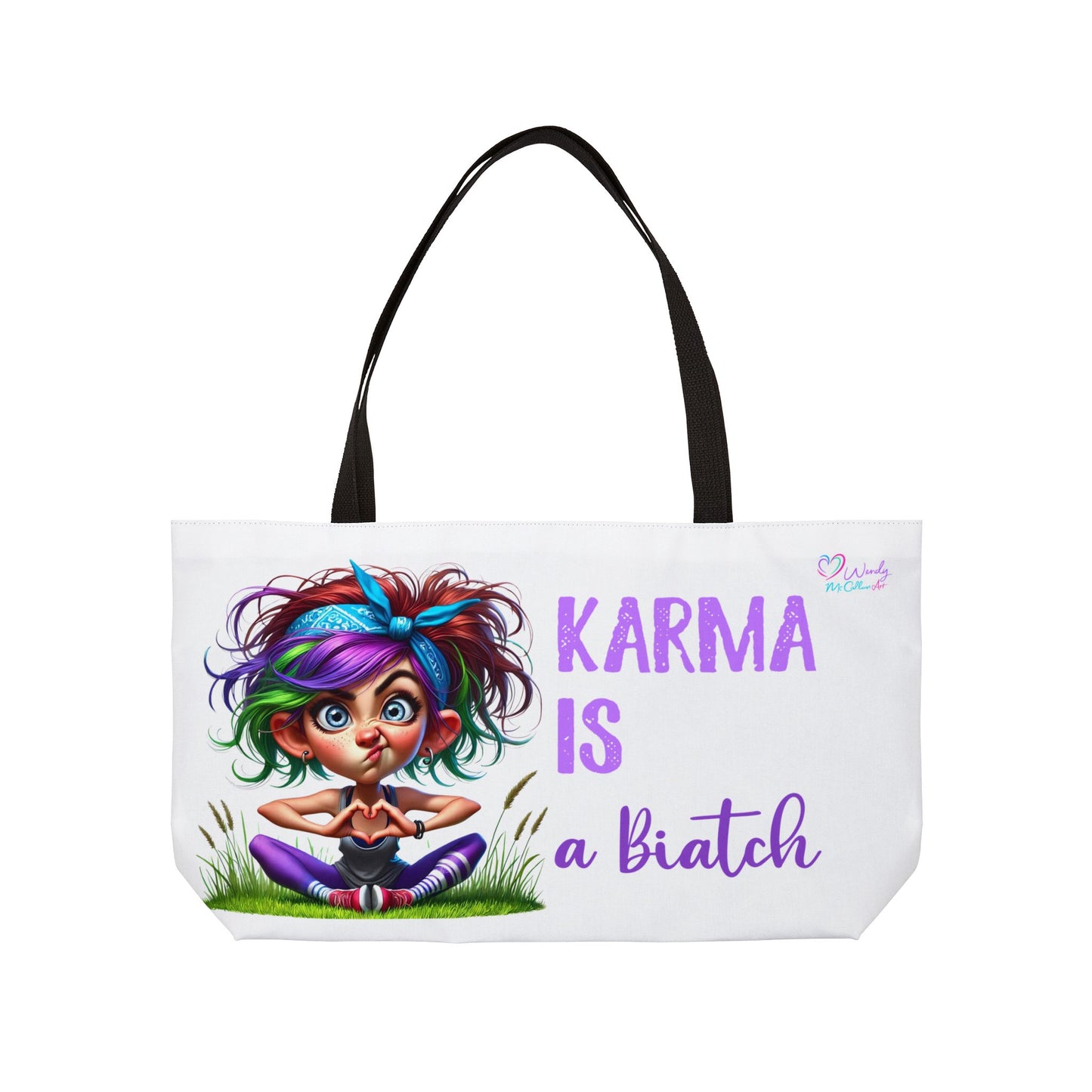 Copy of Weekender Tote — "I'm Mainly Peace, Love and Light" Colourful Hippie Graphic Bag