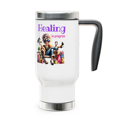 Healing in Progress – Strong Woman Empowerment Stainless Steel Travel Mug (14oz)