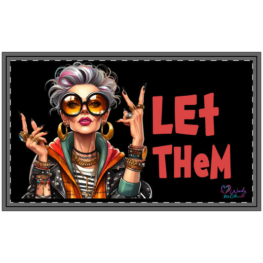Copy of Doormat — 'Let Them' Bold Retro Glam Polyester Welcome Mat - Black