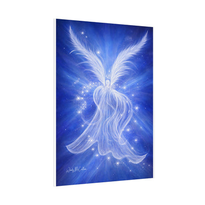Archangel Michael Protection Giclée Print – Vibrant Blue Angel Frequency Art