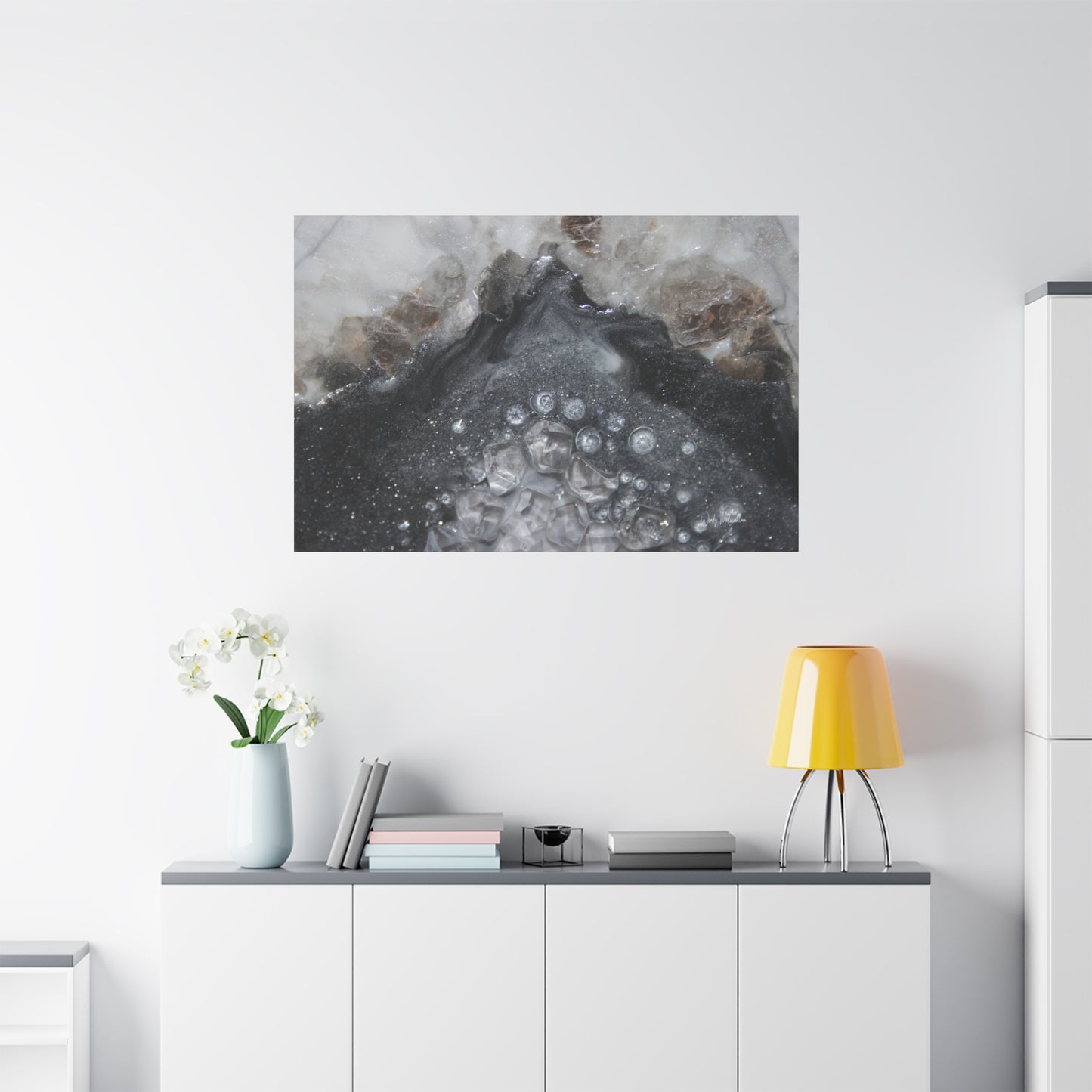 Grey Moonstone Canvas Wall Art - Elegance