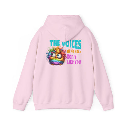 The Voices in My Head Don’t Like You – Funny Rainbow Chick Hoodie
