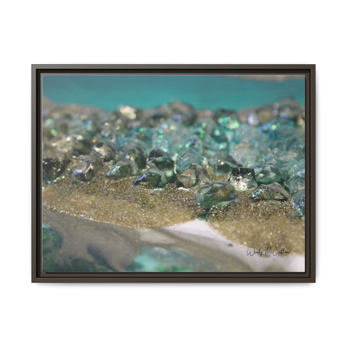 Dioptase Framed Canvas Art - Elegance