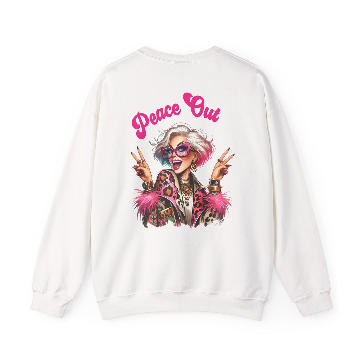 Peace Out – Glam Confidence Woman in Her Prime Sweatshirt