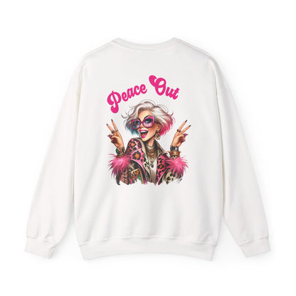 Peace Out – Glam Confidence Woman in Her Prime Sweatshirt