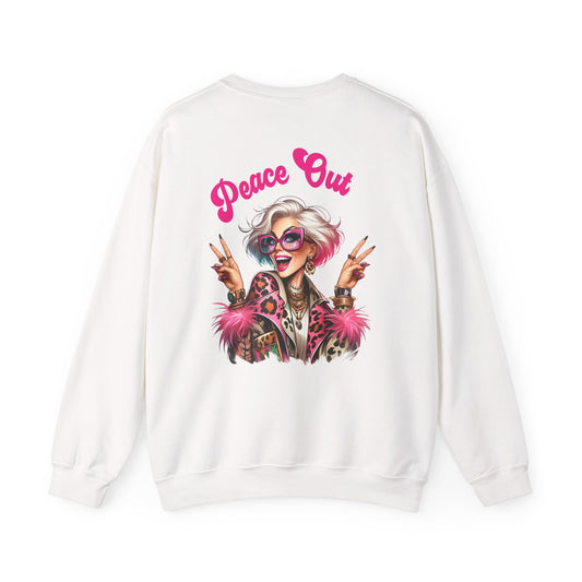 Peace Out – Glam Confidence Woman in Her Prime Sweatshirt