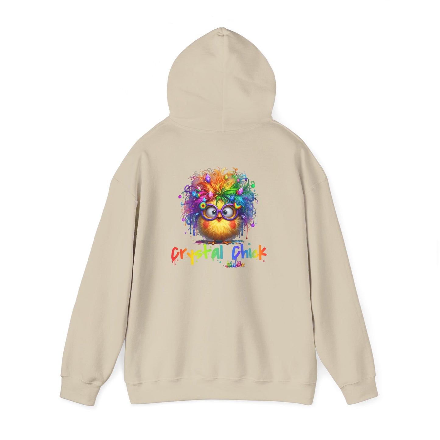 Crystal Chick Hoodie – Cute Rainbow Chick with Crystals | For Crystal Lovers & Spiritual Souls