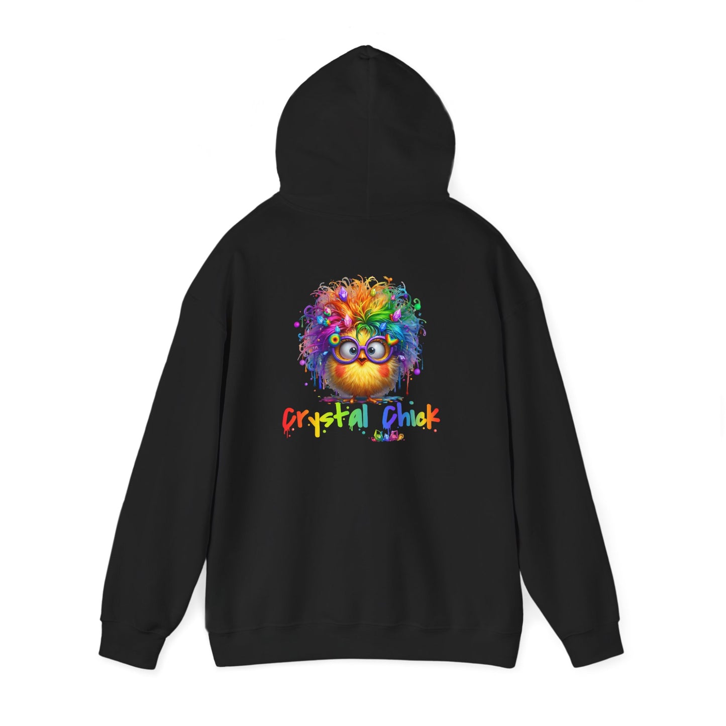 Crystal Chick Hoodie – Cute Rainbow Chick with Crystals | For Crystal Lovers & Spiritual Souls