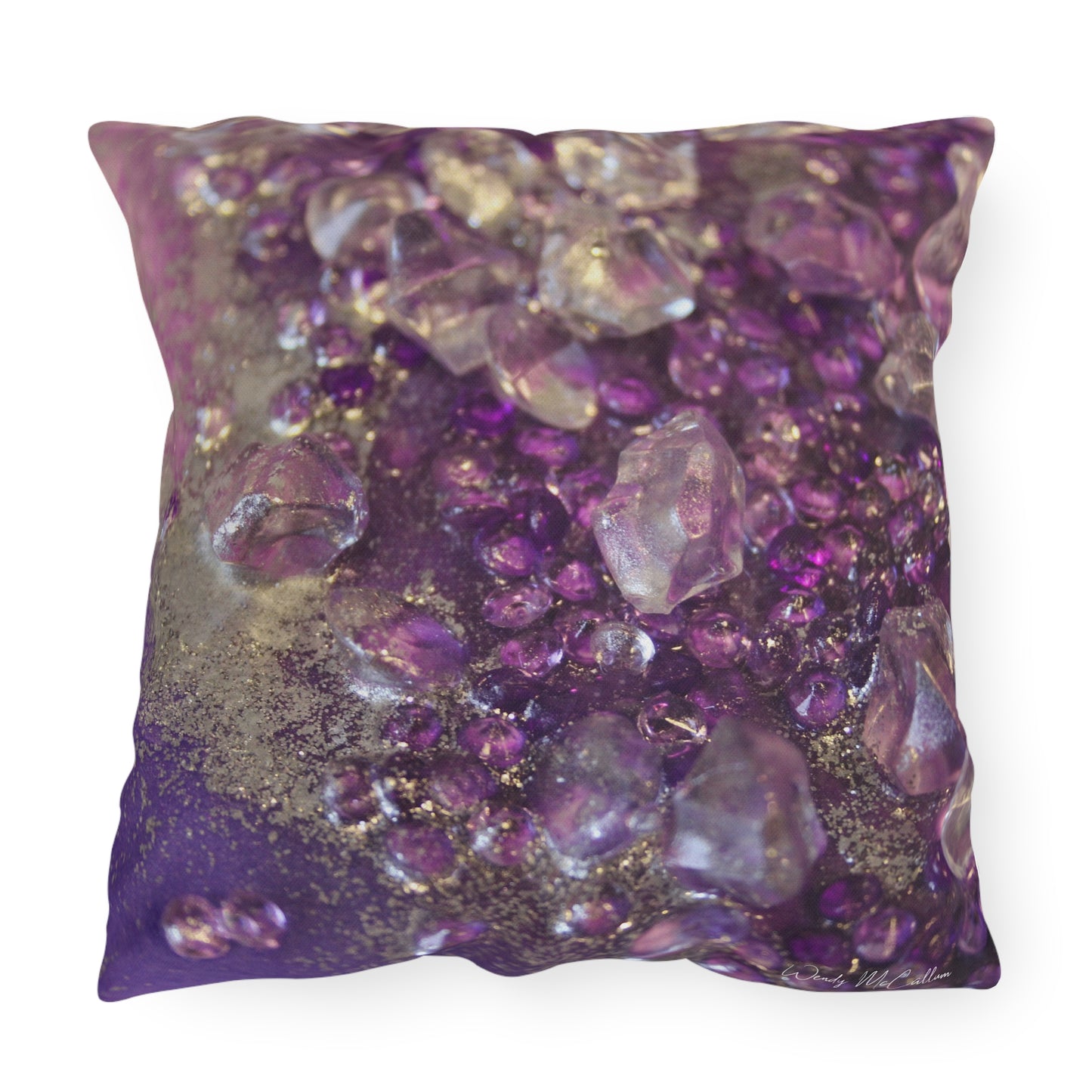 Amethyst Dreams Opulence Outdoor Pillow - Patio Cushion