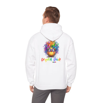 Crystal Chick Hoodie – Cute Rainbow Chick with Crystals | For Crystal Lovers & Spiritual Souls