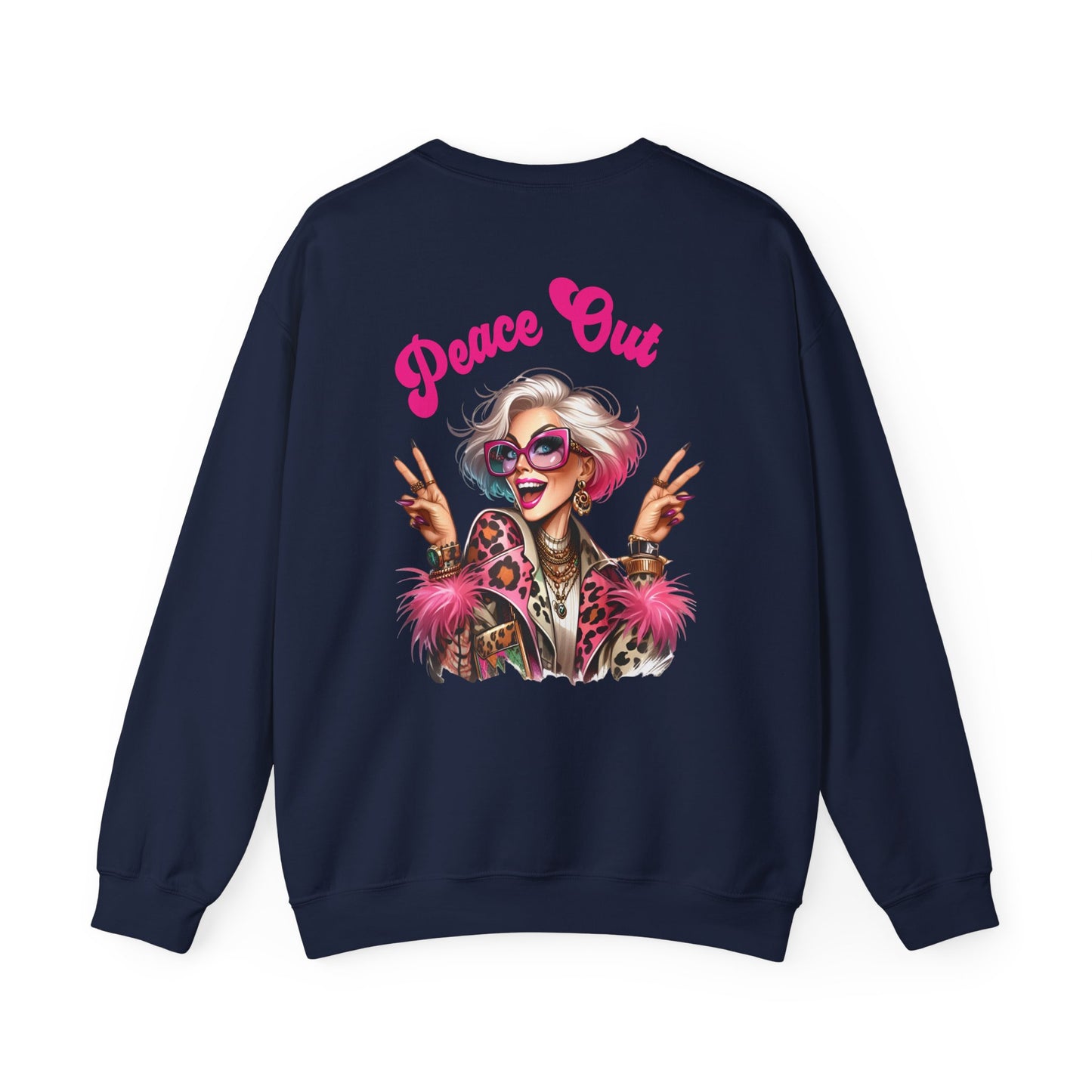 Peace Out – Glam Confidence Woman in Her Prime Sweatshirt