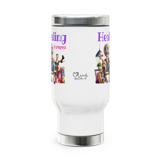 Healing in Progress – Strong Woman Empowerment Stainless Steel Travel Mug (14oz)