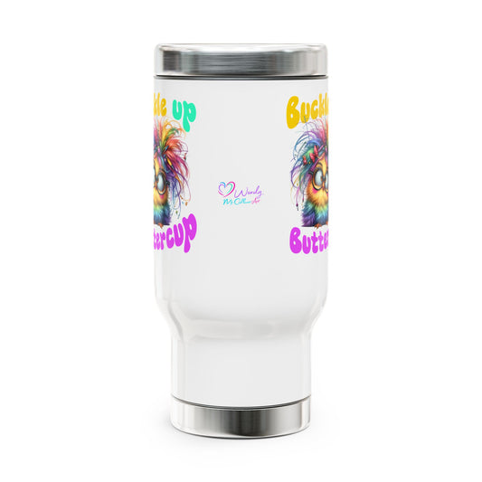 Buckle Up Buttercup – Sassy Confidence Stainless Steel Travel Mug (14oz)