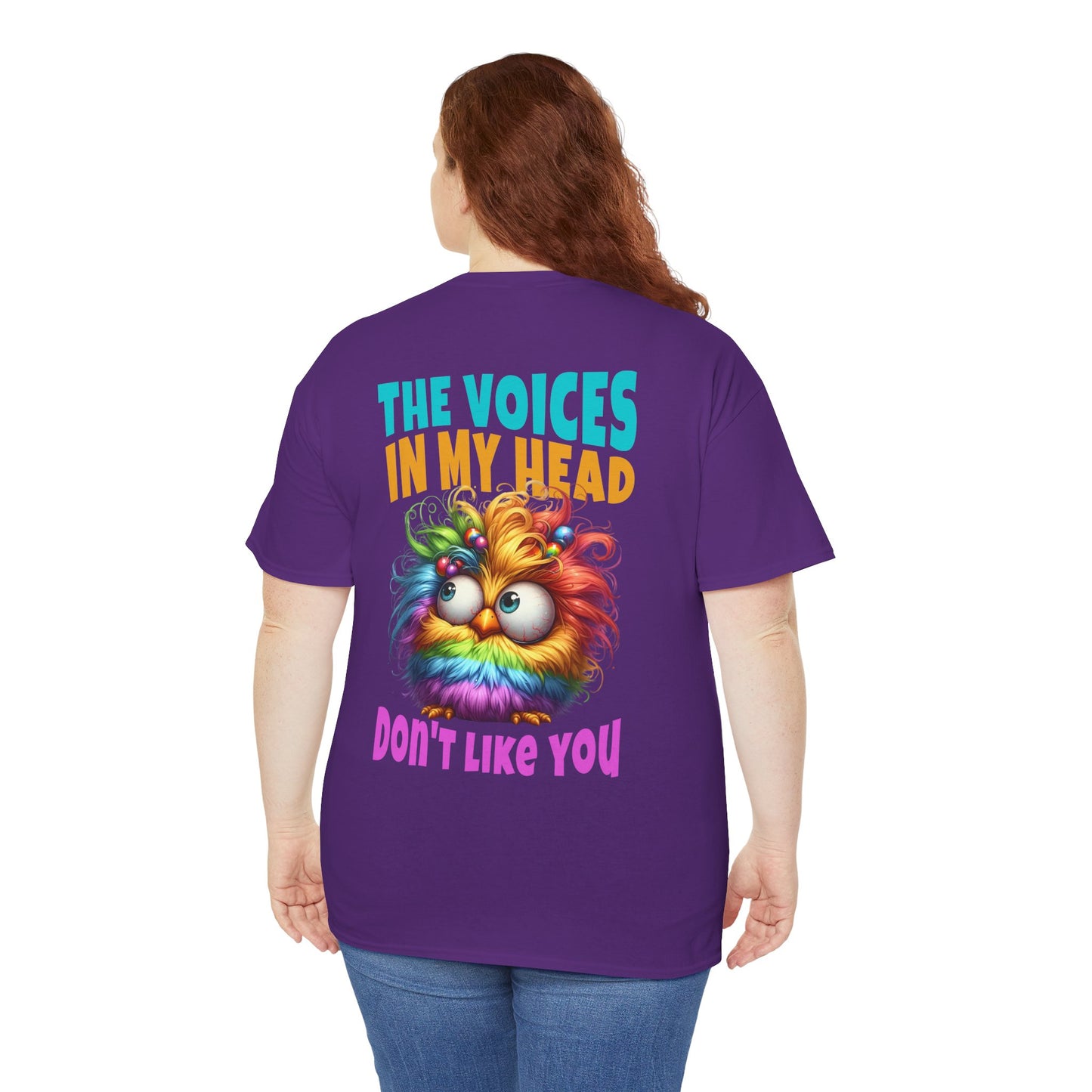 The Voices in My Head Don’t Like You – Funny Rainbow Chick T-Shirt