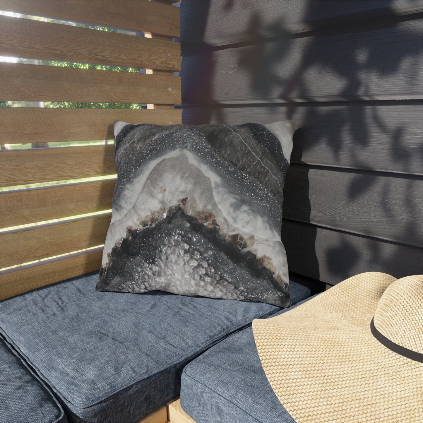 Grey Moonstone Splendour Outdoor Pillow — Patio Cushion