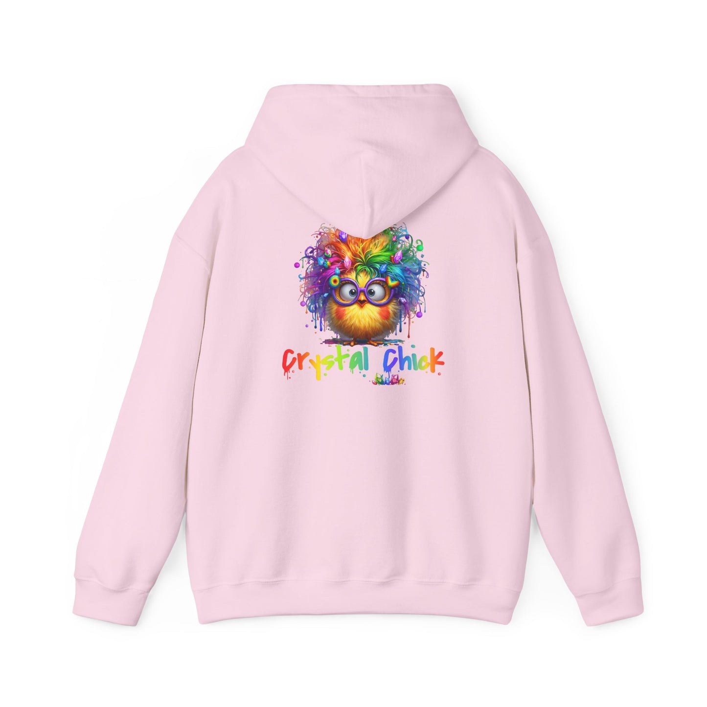 Crystal Chick Hoodie – Cute Rainbow Chick with Crystals | For Crystal Lovers & Spiritual Souls