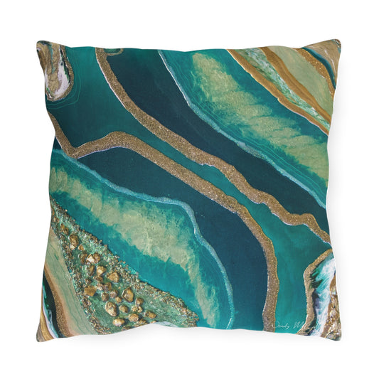 Dioptase Splendour Outdoor Pillow - Patio Cushion