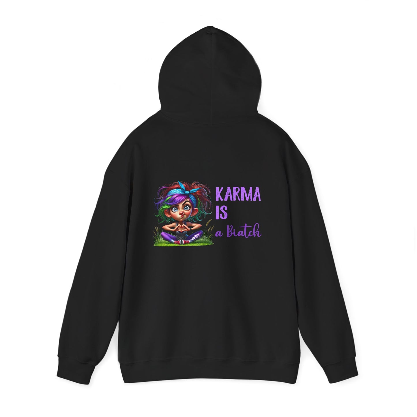 Karma Is a Biatch – Cute but Savage Yoga Girl Hoodie
