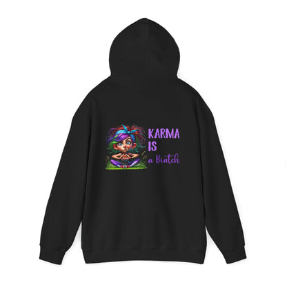 Karma Is a Biatch – Cute but Savage Yoga Girl Hoodie