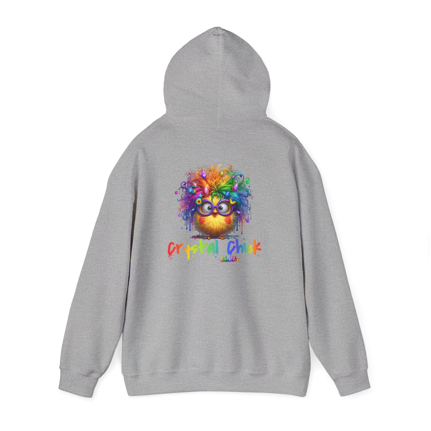 Crystal Chick Hoodie – Cute Rainbow Chick with Crystals | For Crystal Lovers & Spiritual Souls