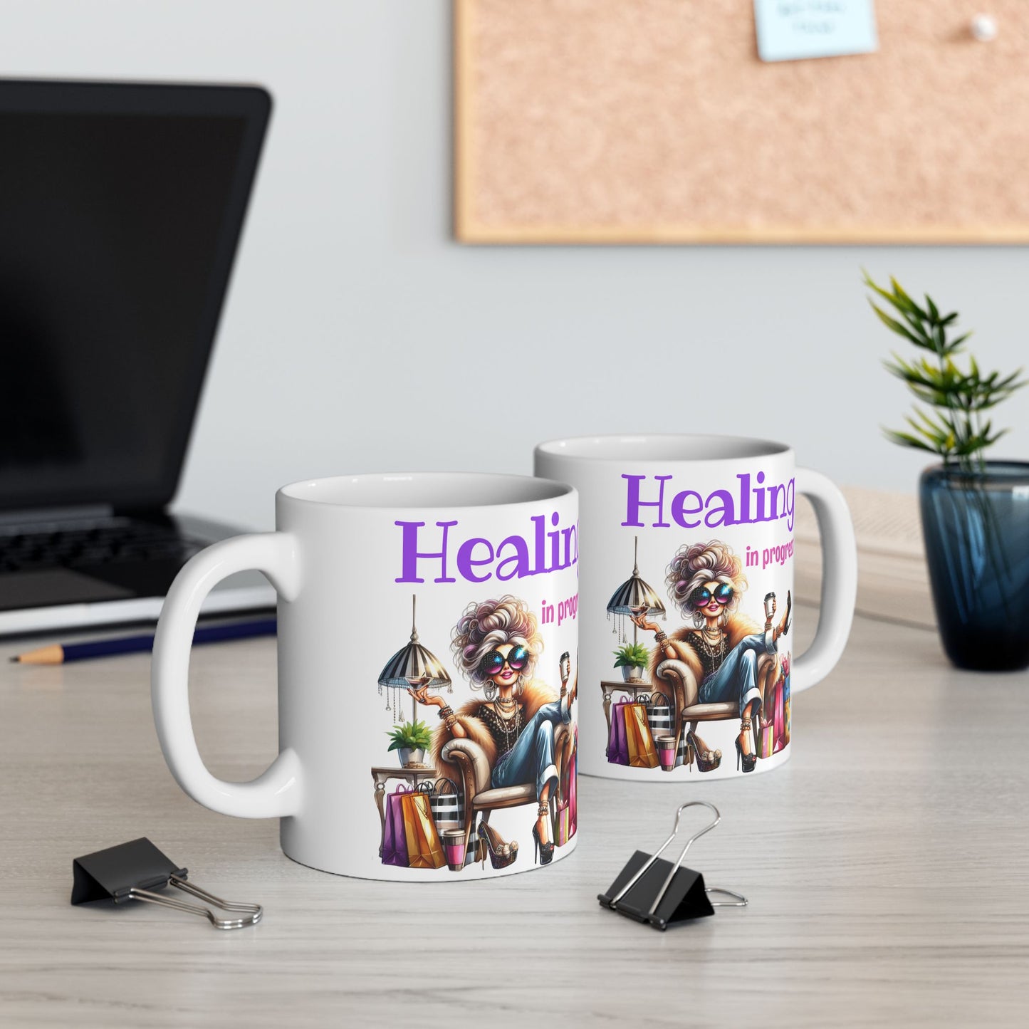 Healing in Progress Ceramic Mug — Encouraging Coffee Cup (11oz & 15oz)